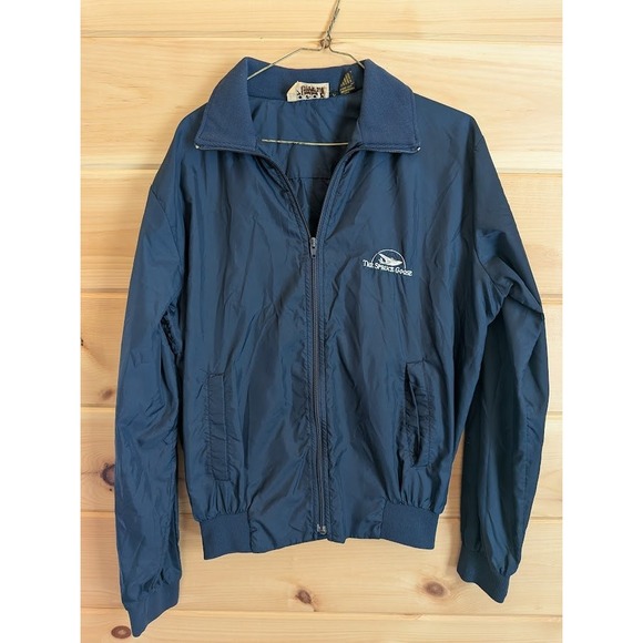 The Spruce Goose Mens Logo 7 Lightweight Jacket L Vintage Unique Embroidered